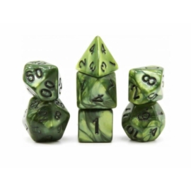 Dobókocka készlet Pearl: Olive/Black