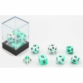 Dobókocka készlet, 7 darabos, fehér/menta - 731877