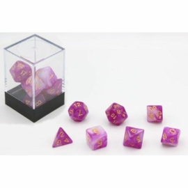 Dobókocka készlet, 7 darabos, Stardust lila/fehér - 731885