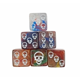 Dobókocka készlet D6 Skull Mix (kék/narancs)