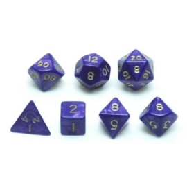 Dobókocka készlet, 7 darabos, lila márvány/gyöngy - 731854