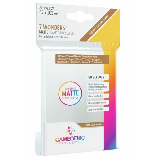 GameGenic Matte 7 Wonders sleeves - 67x103 mm (80 db/csomag)