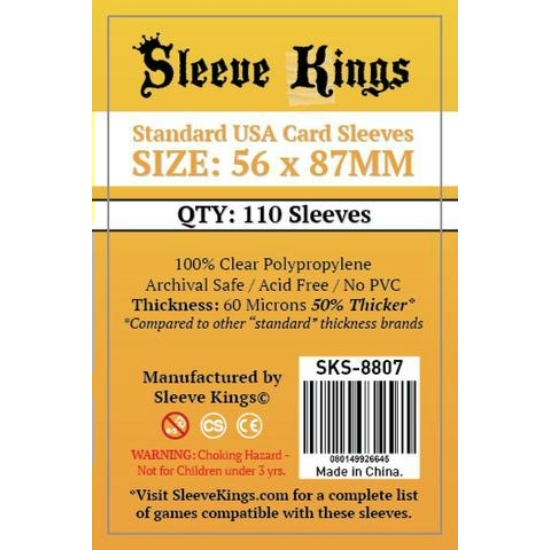 Sleeve Kings Standard US kártyavédő (sleeve) -56x87 mm (110 db/csomag)