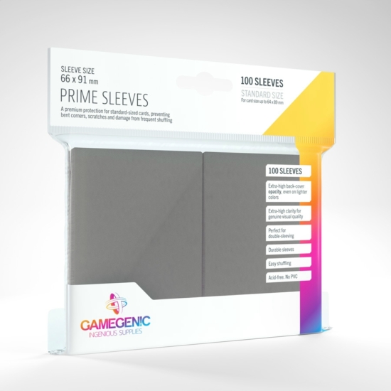 GameGenic Prime Sleeves, szürke - 66x91mm (100 db/csomag)