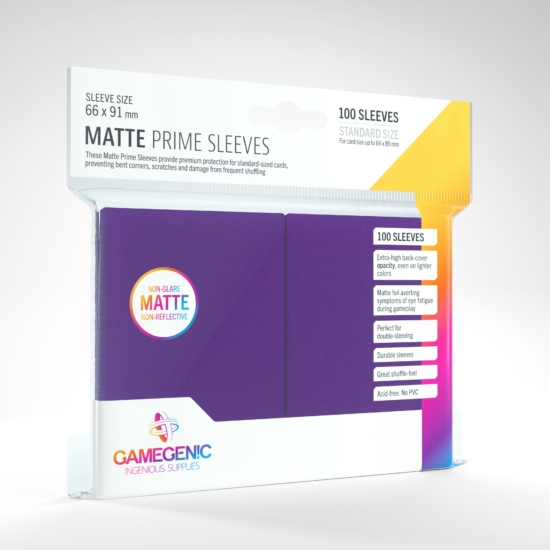 GameGenic Matte Prime Sleeves, lila - 66x91mm (100 db/csomag)