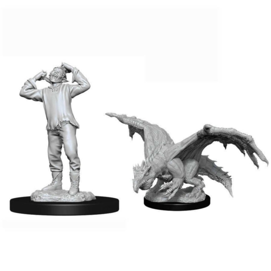 D&D Nolzur's Marvelous Miniatures: Green Dragon Wyrmling & Afflicted Elf