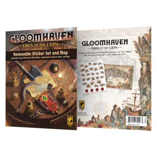 Gloomhaven: Jaws of the Lion eltávolítható matricakészlet és térkép