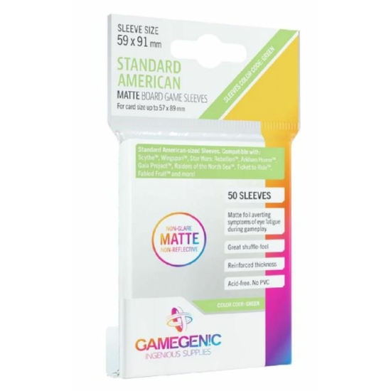 GameGenic Matte Standard US sleeves - 59x91 mm (50 db/csomag)