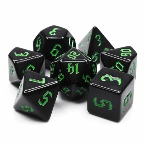 Dobókocka készlet: Chon Drite Black/Green