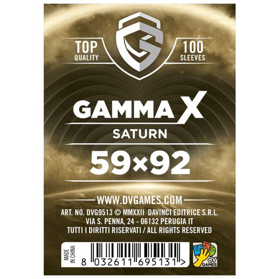 Gamma X - Saturn sleeves (kártyavédő, 59x92 mm), 100 db/csomag
