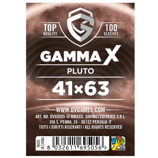 Gamma X - Pluto sleeves (kártyavédő, 41x63 mm), 100 db/csomag