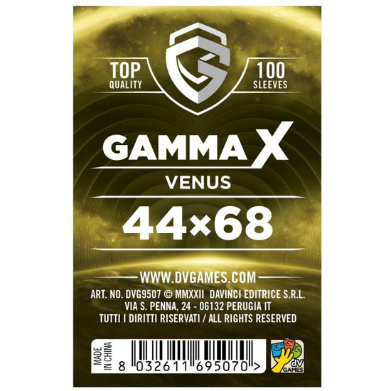 Gamma X - Venus sleeves (kártyavédő, 44x68 mm), 100 db/csomag
