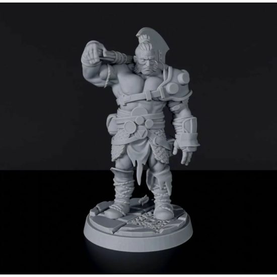 Titan Forge Miniatures: Half-Orc Male Barbarian ver 1