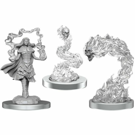 D&D Nolzur's Marvelous Miniatures: Dark Spellcaster & Flameskulls