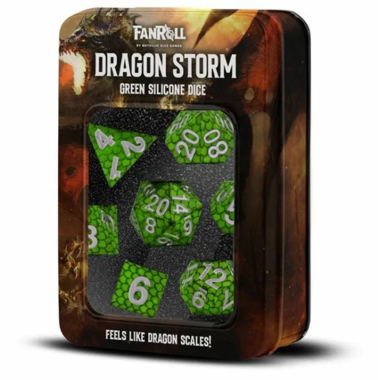 Dobókocka készlet, Dragon Storm (Green) Silicone Set (7 darabos)