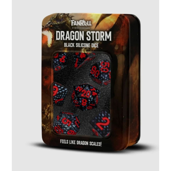 Dobókocka készlet, Dragon Storm (Black) Silicone Set (7 darabos)