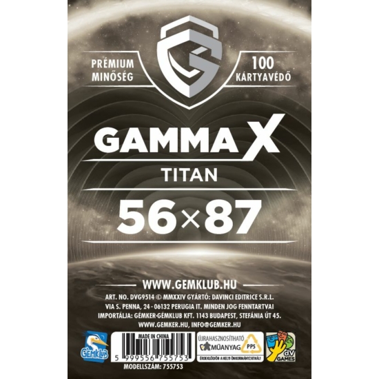 GK Gamma X - Titan kártyavédő (56x87 mm)