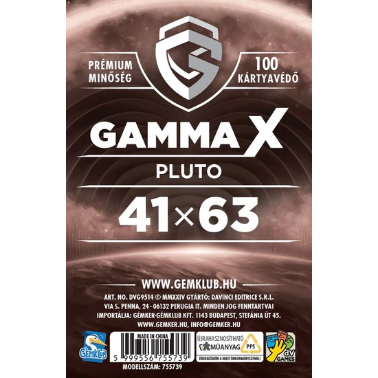 GK Gamma X - Pluto kártyavédő (41x63 mm)