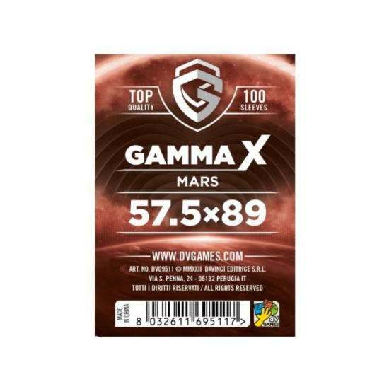 Gamma X - Mars sleeves (kártyavédő, 57,5x89 mm), 100 db/csomag