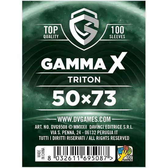 Gamma X - Triton sleeves (kártyavédő, 50x73 mm), 100 db/csomag