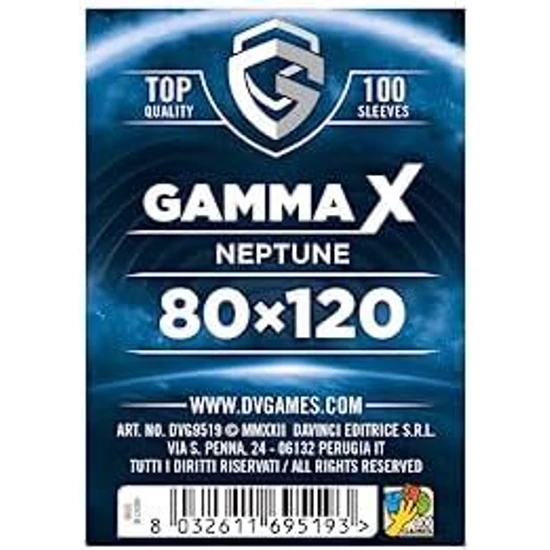 Gamma X - Neptune sleeves (kártyavédő, 80x120 mm), 100 db/csomag