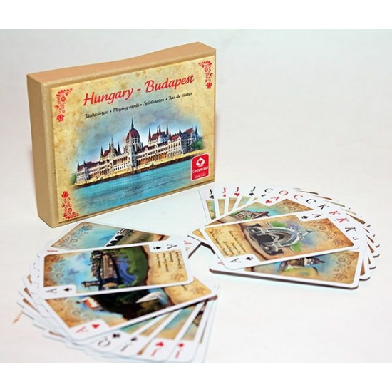 Magyarország-Budapest dupla bridge kártya díszdobozban