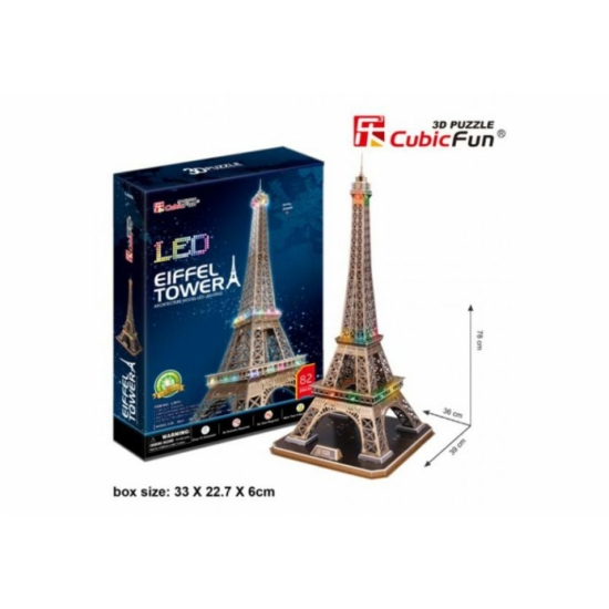 3D puzzle világítós Eiffel Tower LED világítással 82 db-os
