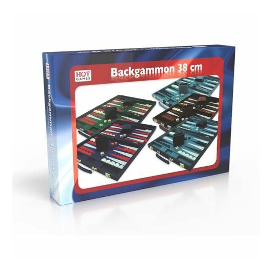 Backgammon - kék mübör koffer (38cm) - 604162