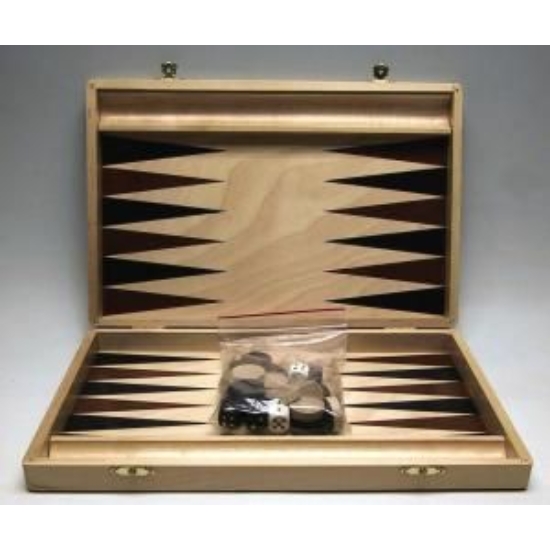 Backgammon, 35x23cm-es világosbarna fadobozban - 601121