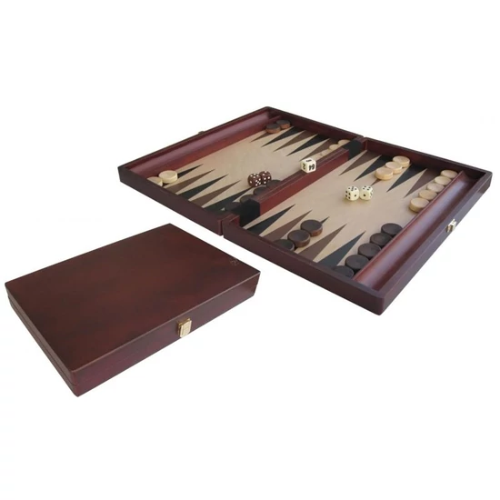 Backgammon, 35x23 cm-es sötétbarna fadobozban - 601119