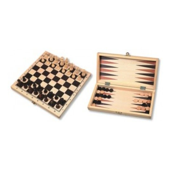 Sakk és Backgammon fából, 29 cm 670011