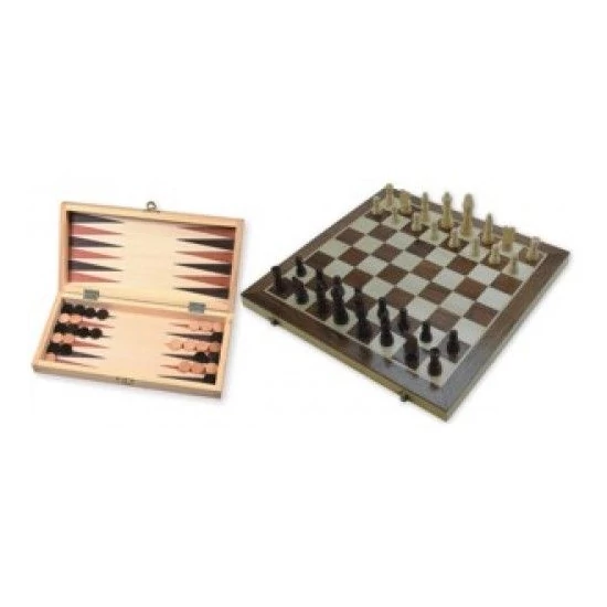 Sakk és Backgammon fából, 29 cm 670016