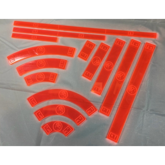 Star Wars X-Wing acrylic template set, piros (Rebels)