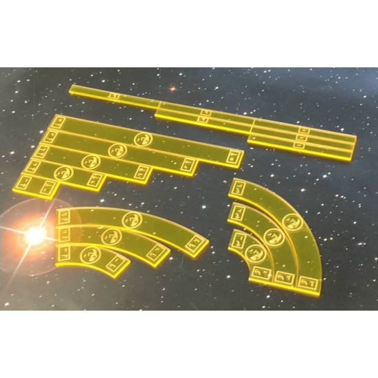 Star Wars X-Wing acrylic template set, sárga (Scums)