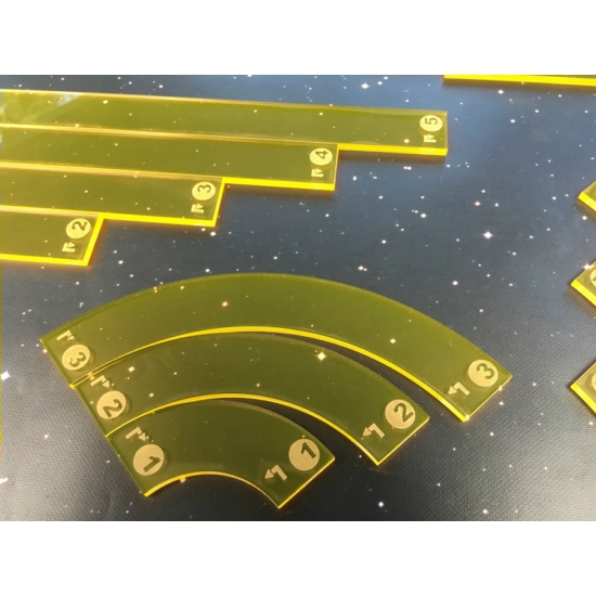 Star Wars X-Wing acrylic template set, sárga